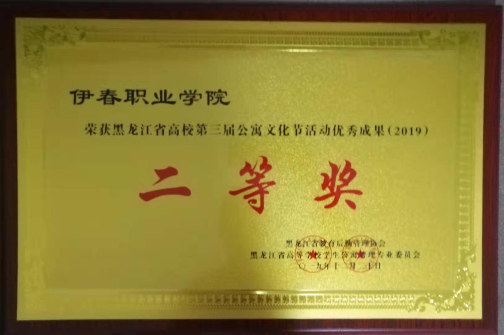 德甲荣获黑龙江省高校第三届公寓文化节活动优秀成果二等奖